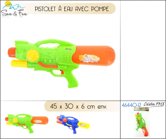 Pistolet à eau avec pompe (45cm env.) / Pistolet à eau avec pompe.