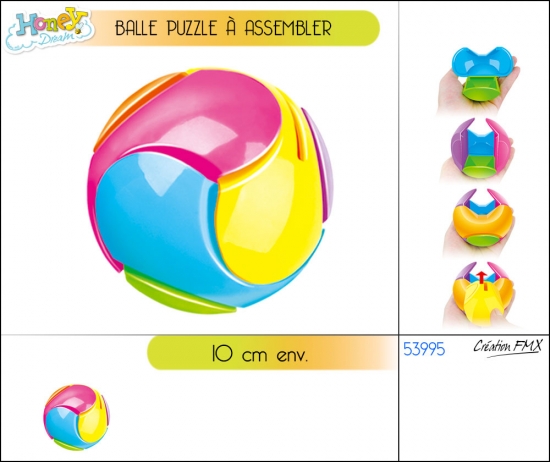 Balle puzzle à assembler (10cm env)