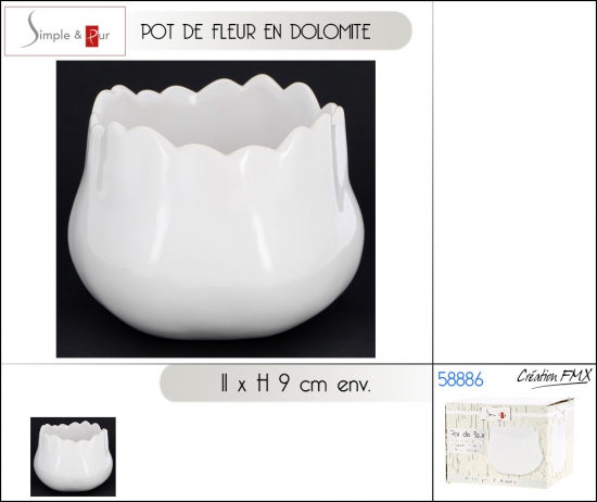 Vase en dolomite - 13.2x13.2x9.6cm env. - 1 asst.