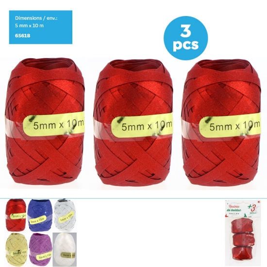 Sachet de 3 Bolducs 5mmx10M Paillettes