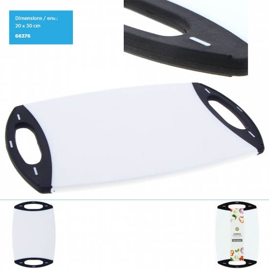 Planche à découper en plastique avec 2 anses 30x20CM env. épaisseur 9mm