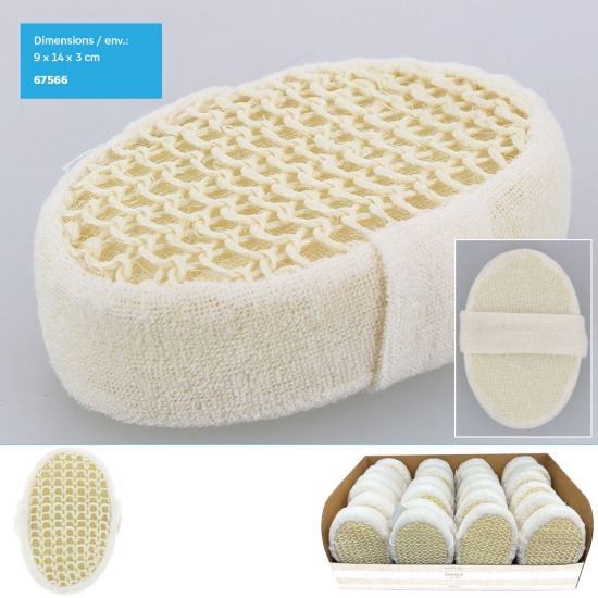 Eponge oval en Sisal 9x14x3CM env.